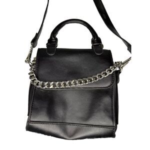 Madden NYC Mini Handbag‎ Black Handle/Chain Baddie Goth Punk Rock Biker Core